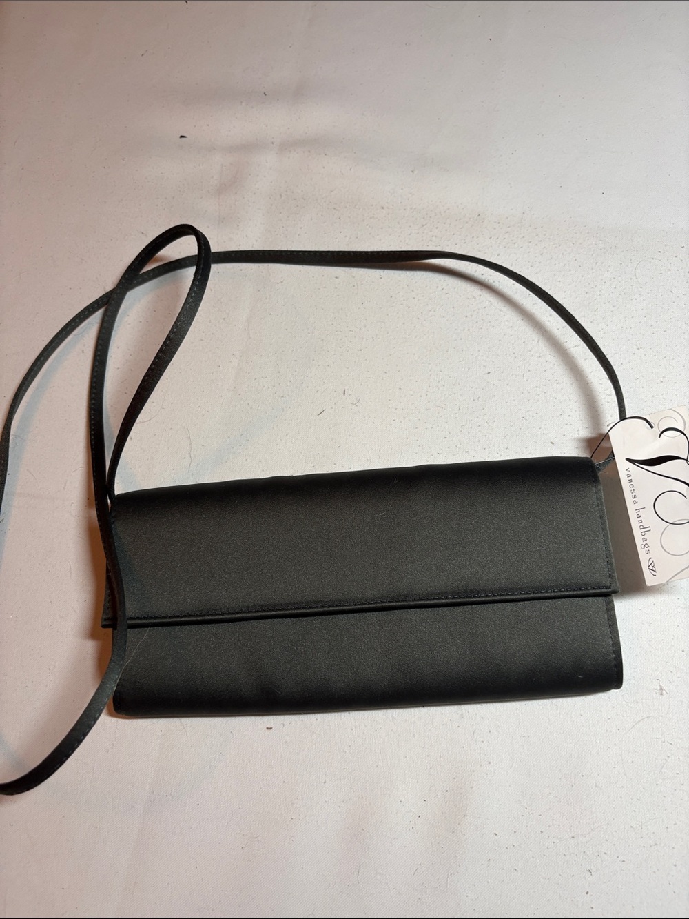 Vanessa NWT Charcoal Poly evening Crossbody Clutch
